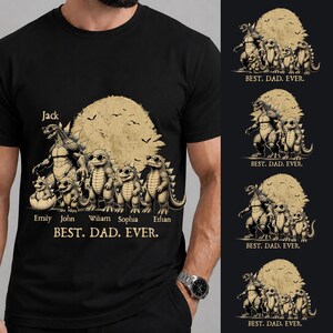 Best Dad Ever Godzilla PNG Bundle, Custom Dad Dadzilla and Kids Design, Father's Day Gifts, Cool Daddy Dinosaur Png, Monster Family Shirt