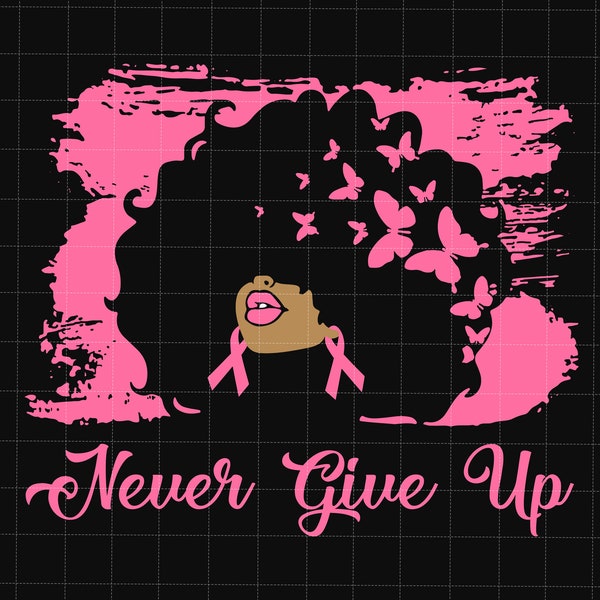 Never Give Up Png, Fight Cancer Png, Afro Lady Png, Breast Cancer Png, Cancer Ribbon Png, Breast Cancer Awareness Png, Awareness Ribbon Png