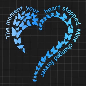 El momento en que tu corazón se detuvo, el mío cambió para siempre SVG, papá conmemorativo Svg, vida de papá, papá alas de ángel Svg, día del padre Svg