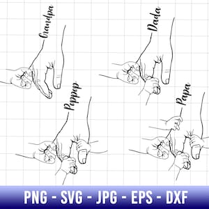 Bundle Personalisierte Vatertag Faust Bump Set, Baby Kleinkind Kind Dad Fist Bump SVG, Vatertag Design, Vaterhand, Vatertagsgeschenk