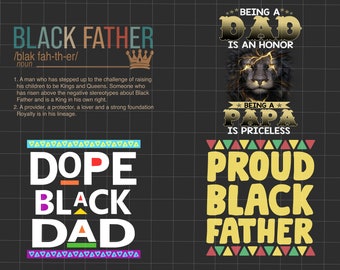 Black Father Bundle Png, Dope Black Father, Best Dad PNG, Father's Day Png, Black Father Sublimation Design, Black King Png, Black Dad Png
