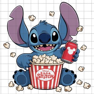 Süßes Blaues Alien Popcorn Kino Png, Lustiger Charakter Film Png, Ohana Png, Filmzeit Png, Vacay Mode, Bester Tag Überhaupt, Familienurlaub Png