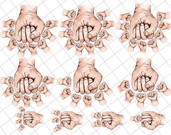 Bundle Personalized Father's Day Fist Bump Set, Dad and Childs Hands Png, Father's Day Gift, Baby Toddler Kid Dad Fist Bump,Father's Day Png