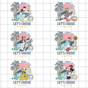 Characters Cruise PNG Bundle, Mouse & Friends Family Cruise Trip Png, Magical Kingdom Png, Family Vacation Cruise Png, Family Trip 2025 Png