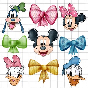 Camiseta linda de ratón y amigos, diseño coqueto, clipart de acuarela, Reino mágico PNG, archivos PNG de cinta de dibujos animados divertidos, camiseta de vacaciones familiares