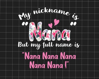 Mi apodo es Nana pero mi nombre completo es Nana Png, Feliz día de la madre Png, Regalo para mamá Png, Día de la madre Png, Regalo para Nana