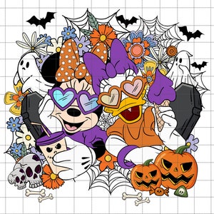Retro Floral Halloween Png, Trick Or Treat Png, Boo Png, Spooky Season, Happy Halloween Png, Mouse And Friend Halloween, Fall Halloween Png