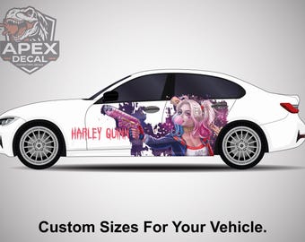 Autosticker Harley Quinn: op superheld schurk geïnspireerde vinylfolie
