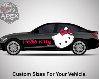 Hello Kitty-autostickers: vinyl wrap stripfiguur