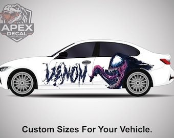 Sticker Venom Car Side: sticker geïnspireerd op superheldenschurk