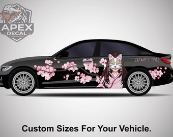 Cherry Blossom Vinyl Stickers, Sakura Car Decals, Kawaii JDM Itasha Livery, Cute Flower Side Sticker, New Car Accessories for Auto Lady