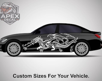 Japanese Dragon Decal - Vinyl Graphic Draco Sticker, Sedan SUV Truck - JDM Dragon Custom Livery