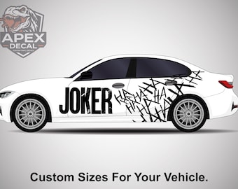 Joker zijsticker: superheld schurk gegoten vinylfolie