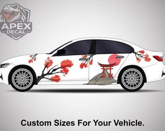 Cherry Blossom Vinyl Stickers, Sakura Car Decals, Kawaii JDM Itasha Livery, Cute Flower Side Sticker, New Car Accessories for Auto Lady