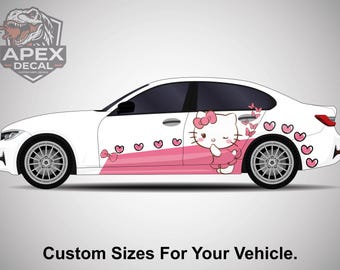 Hello Kitty-autostickers: vinyl wrap stripfiguur