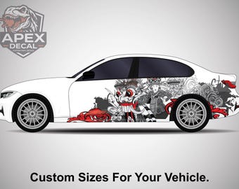 Artistic Car Decal Traditional Cultural Mask Graphic,Detailed Vinyl Side Wrap,Custom Size Vehicle Sticker,Unique Car Body Art for TunersCars
