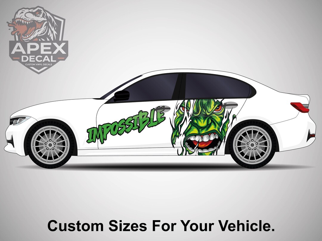 Hulk Car Decal, Superhero Vinyl Sticker for Jeep, Truck, Comic Design ...