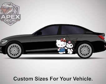 Autostickers Hello Kitty & Kuromi: vinyl wrap stripfiguur