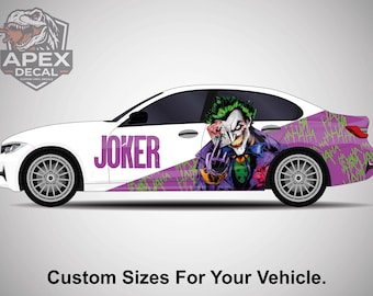 Joker zijsticker: superheld schurk gegoten vinylfolie