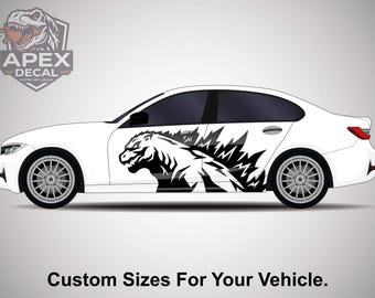Godzilla-autosticker, Kaiju-vinylsticker voor auto's, Japanse afbeelding zijdeur monster, JDM-kleurstelling, autowrap monster