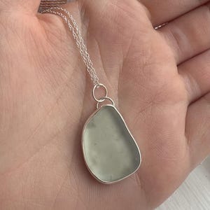 Handmade Recycled Sterling Silver Sea Glass Pendant Necklace
