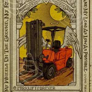 Original Saint Forklift - Living Forklift Prayer Sticker