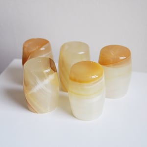 Set of 5 vintage marble shot glasses beige vintage glass onyx liquor glasses stone glassware tequila wodka gift for home gift for her yellow image 5