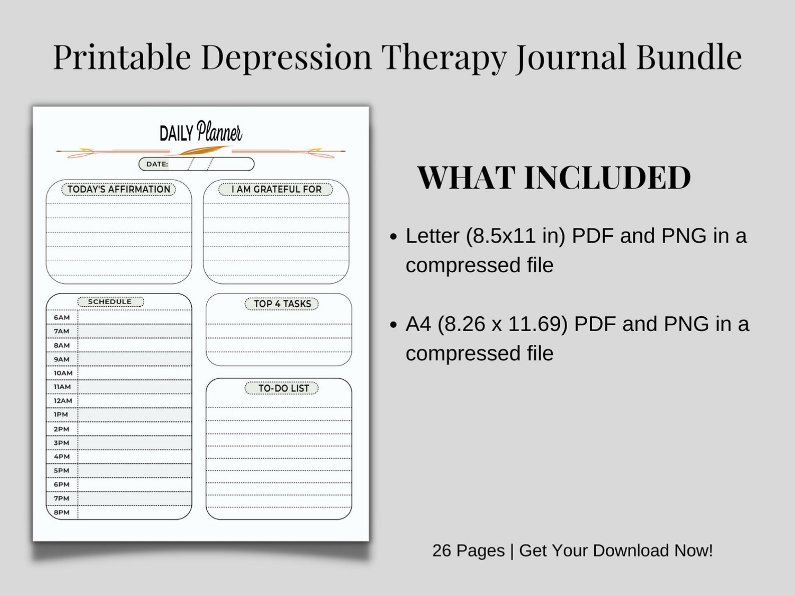 depression-therapy-journal-bundle-printable-planner-planner-etsy