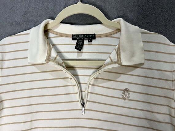 vtg RALPH LAUREN womens Polo Top White 100 cotton… - image 3