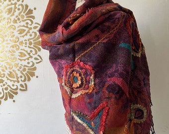 NIEUWE Kashmiri sjaal Pashmina Winter sjaal gekookte wol kasjmier wrap gebreide handgemaakte grote geborduurde sjaals wraps