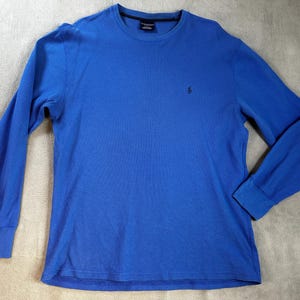 vtg RALPH LAUREN mens sweater Blue Large Luxury Pullover cotton Jumper Long Sleeve sweatshirt Vintage eco friendly spring clothing summer