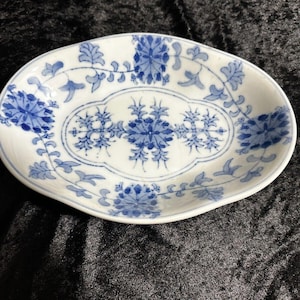 Vintage chinesische Porzellanschale VTG Schale handbemalt Blau Weiß Floral China Chinoserie Housewarming Geschenk Antike orientalische asiatische Kunst