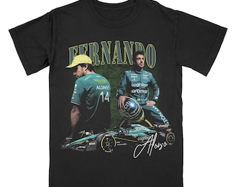 Fernando Alonso Vintage T-shirt | Formule 1 Aston Martin race-T-shirt