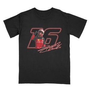 Maglietta vintage Charles Leclerc, maglietta da corsa Ferrari di Formula 1, C16