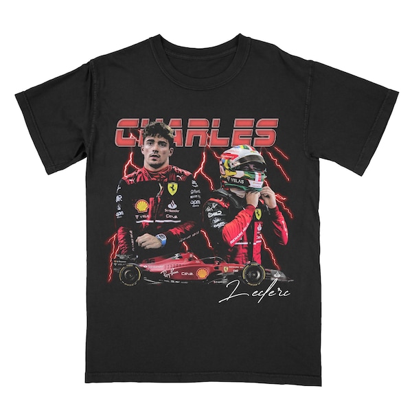 Charles Leclerc Vintage T-shirt | Ferrari racing tee | V2