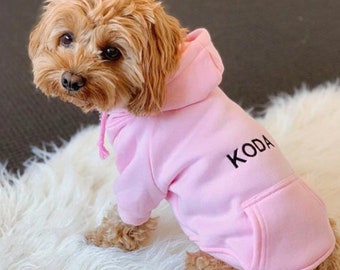 PERSONALISED Pet Hoodie | Custom Dog Name Hoodie PINK