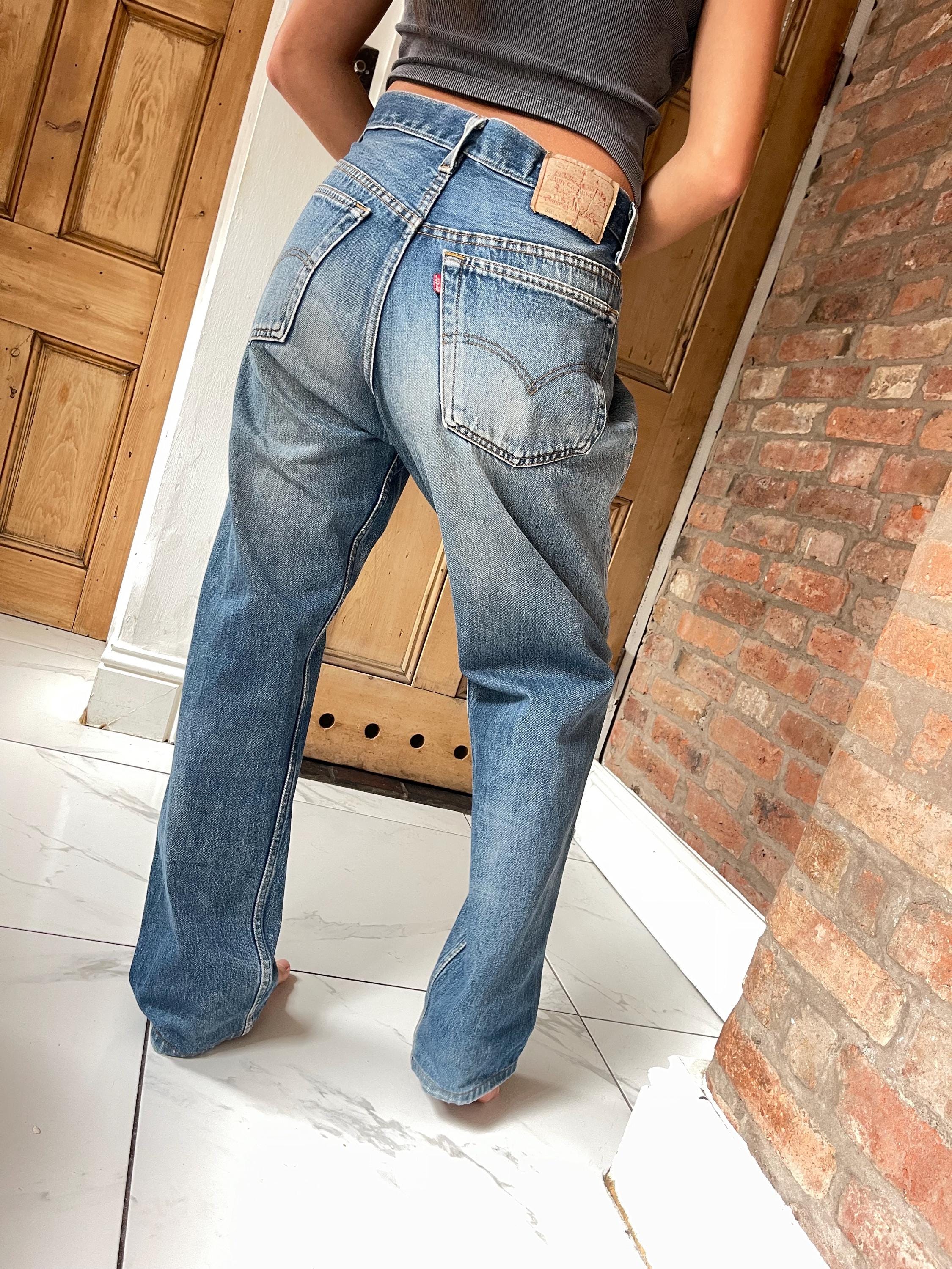 90s Levi's ACTIONSLACKS USA製 W42 L30 VTG Levis Action Jeans Mens 42x30 Blue Light Wash 90s Denim