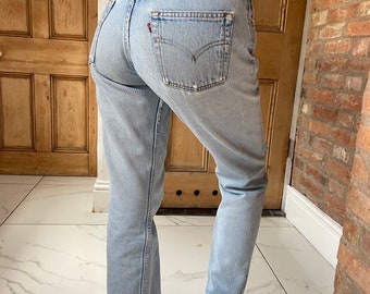Waist 29   leg  29 Made in USA 1999  501 Levi  Jeans Vintage  faded blue light wash  levi Jeans Straight legs F40