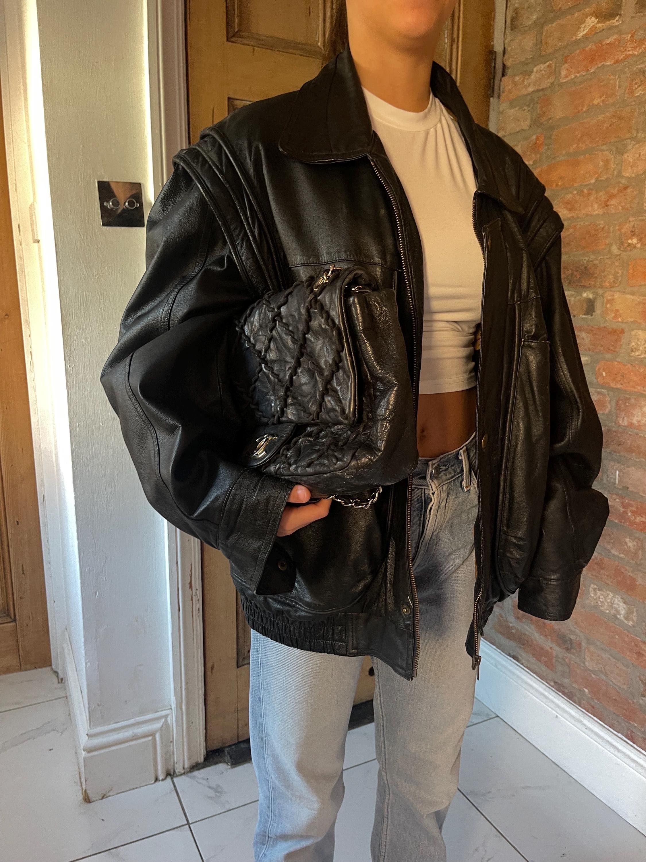 ジャケット・アウター 90s vintage black leather bomber jacket 90s vintage black leather bomber jacket