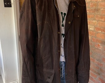 Vintage Bruin Beaufort Barbour jasje bruin wax jasje maat XL (2)