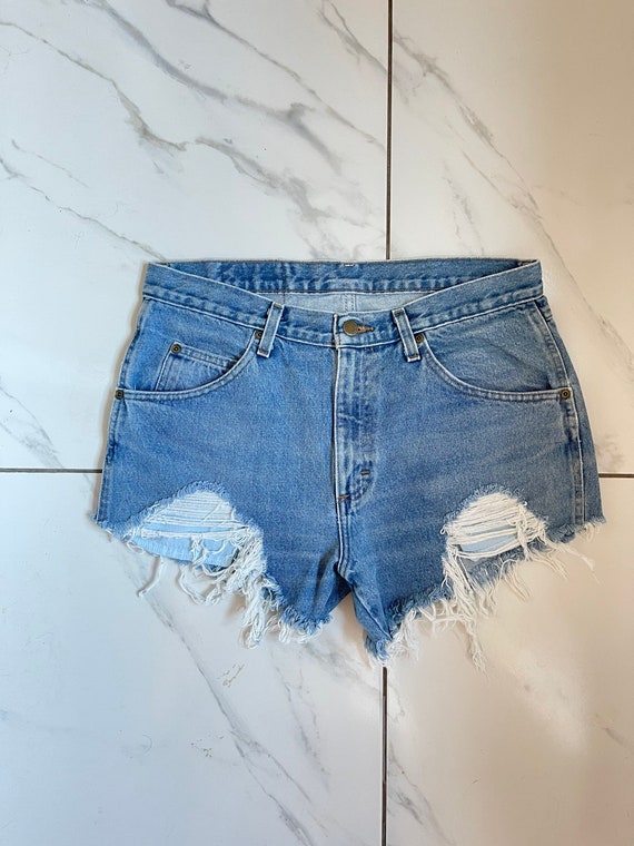Vintage Wrangler Jean shorts Cintura 32 pulgadas fuera Pierna 11