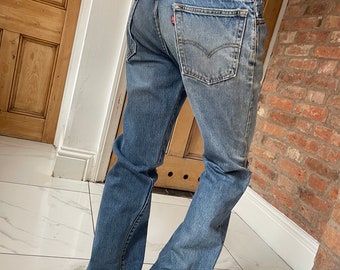 Waist 32 leg 34  Y2K 517  Levi  Jeans Vintage  faded blue mid wash  levi Jeans boot cut mid  rise waist  F1