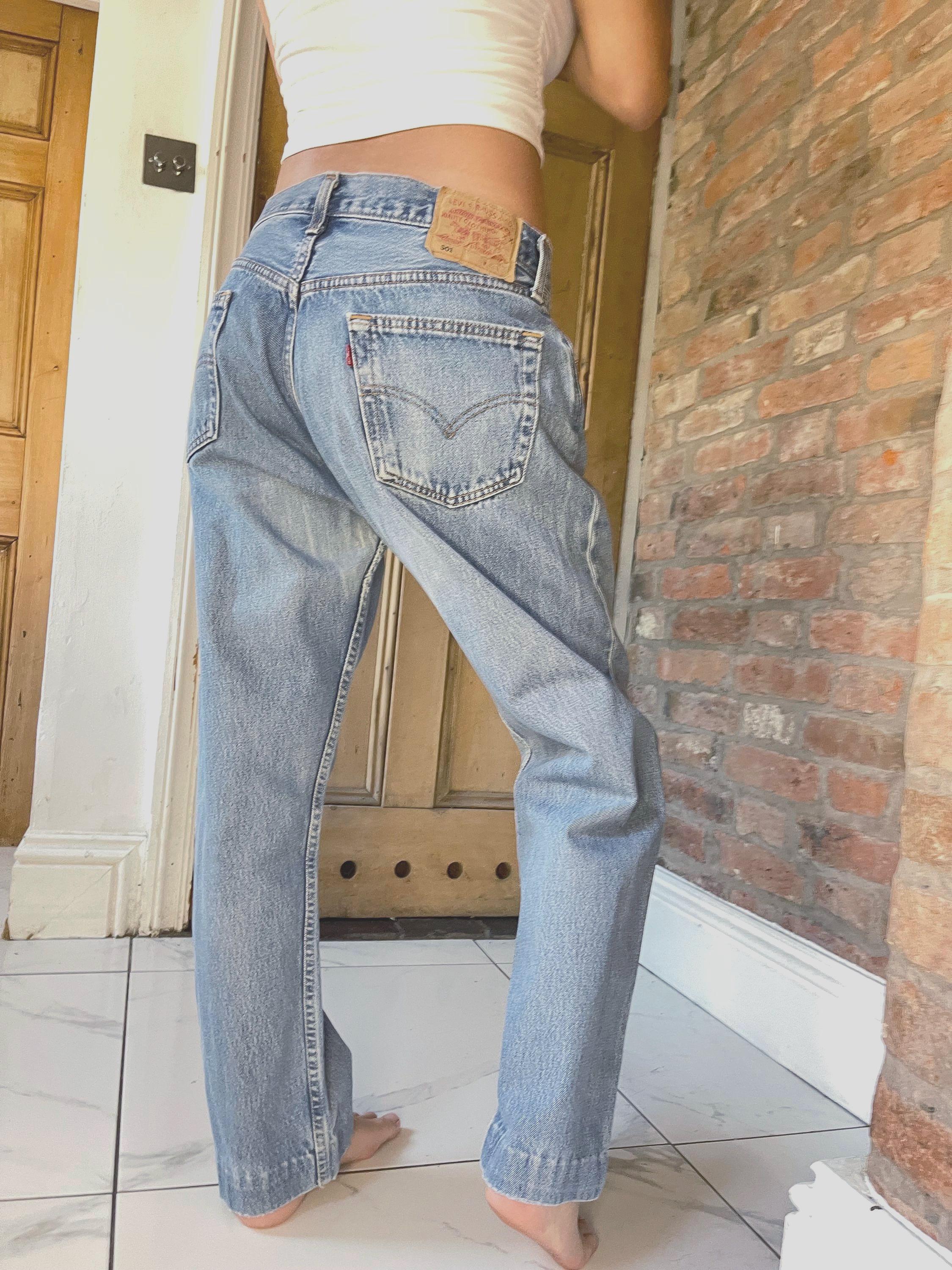 Waist 32,leg 26.5 80's 90s 501 Levi Jeans Vintage Faded Blue Mid