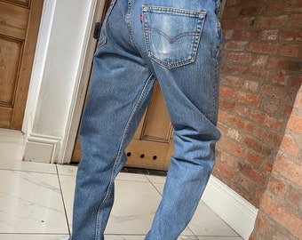 Taille 31 Bein 32.5 90er Jahre 501 Levi Jeans Vintage verblasste blaue Levi Jeans in mittlerer Waschung Gerade Beine