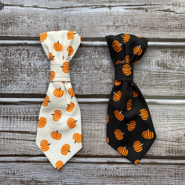 Either of these pumpkin neckties or bows will be the centerpiece for your dog or cat at your fall celebrations!