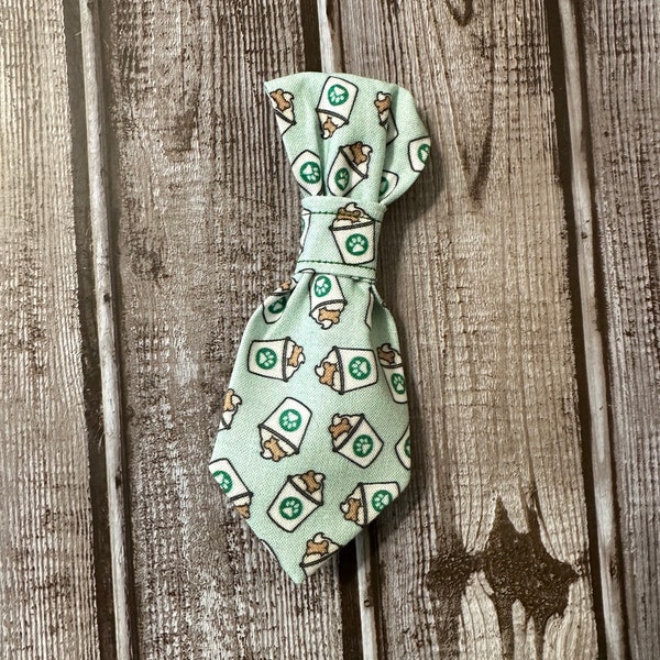 This whimsical print features a favorite treat your furry friend loves!  Available as a dog or cat necktie or bow, slides on collar