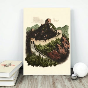 Great Wall of China Print | Neutral Wall Art Decor | Travel Print | Vintage Wall Art | China Wall Art | Printable Art | Digital Download