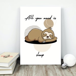 All you need is sleep | Printable wall art | Bedroom wall art | Neutral wall art | Printable Art | Digital Download