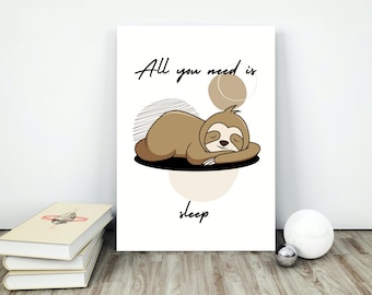 All you need is sleep | Printable wall art | Bedroom wall art | Neutral wall art | Printable Art | Digital Download