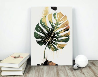 Botanical Wall Art | Monstera Print | Neutral Wall Art Decor | Boho Flower Art | Flower Market Print | Printable Art | Digital Download